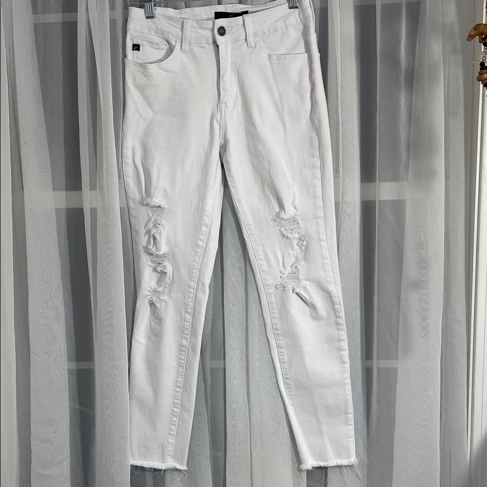 KanCan Stylish White Distressed Women Jeans size 27
